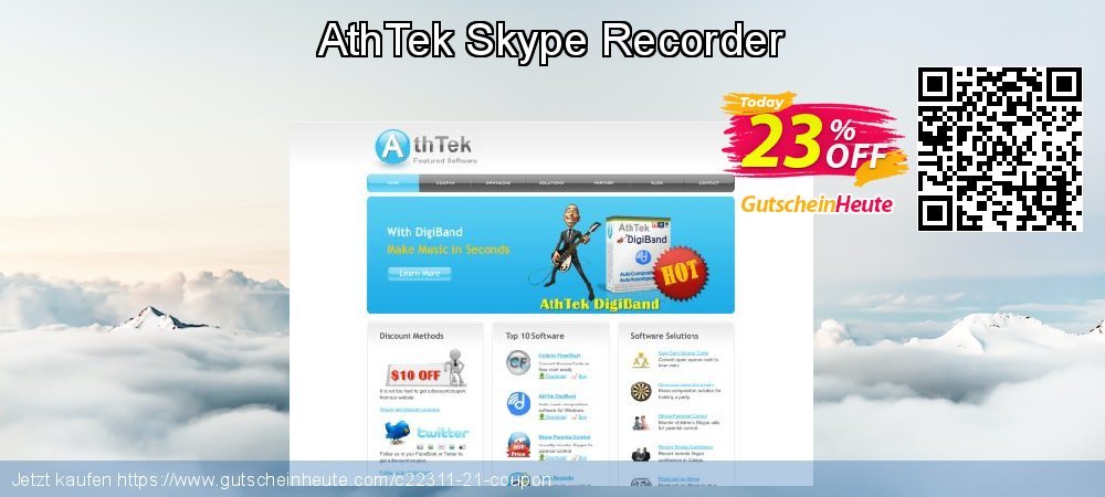 AthTek Skype Recorder uneingeschränkt Preisnachlass Bildschirmfoto