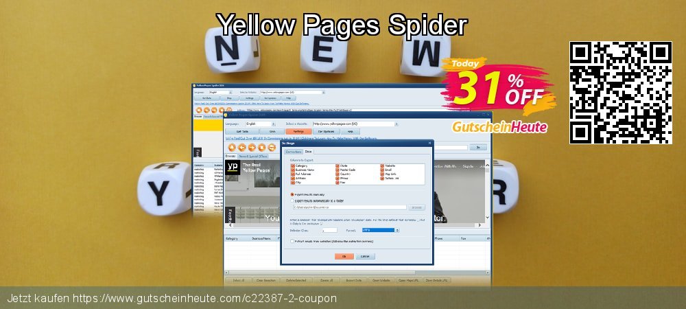 Yellow Pages Spider ausschließlich Nachlass Bildschirmfoto
