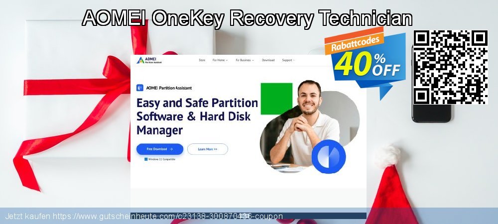 AOMEI OneKey Recovery Technician überraschend Preisreduzierung Bildschirmfoto