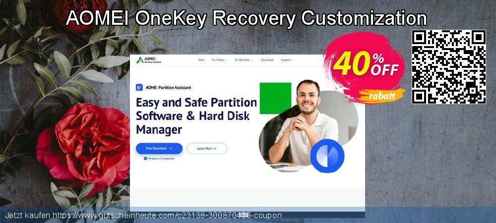 AOMEI OneKey Recovery Customization verwunderlich Förderung Bildschirmfoto