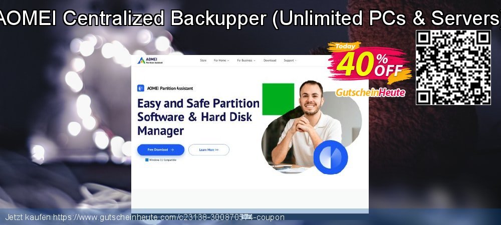 AOMEI Centralized Backupper - Unlimited PCs & Servers  klasse Förderung Bildschirmfoto