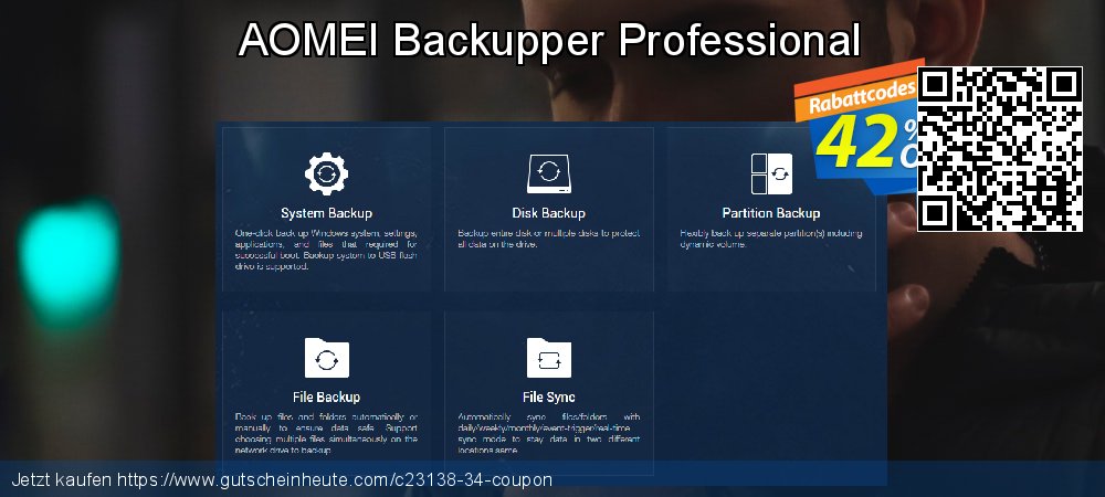 AOMEI Backupper Professional erstaunlich Promotionsangebot Bildschirmfoto