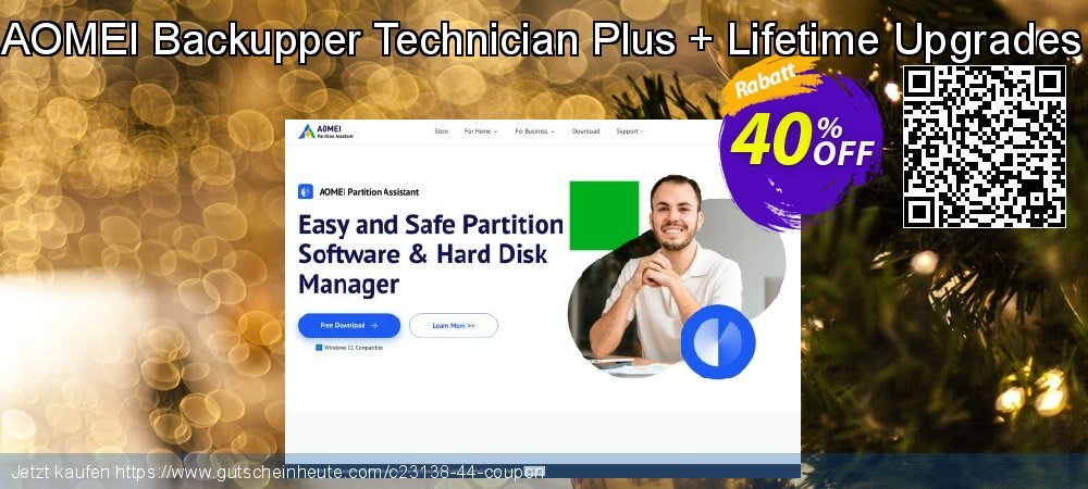 AOMEI Backupper Technician Plus + Lifetime Upgrades überraschend Förderung Bildschirmfoto