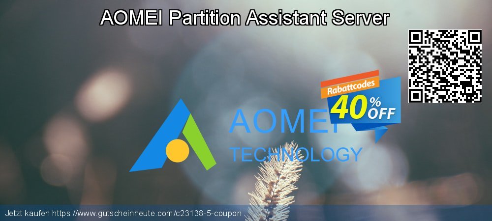 AOMEI Partition Assistant Server wunderschön Promotionsangebot Bildschirmfoto