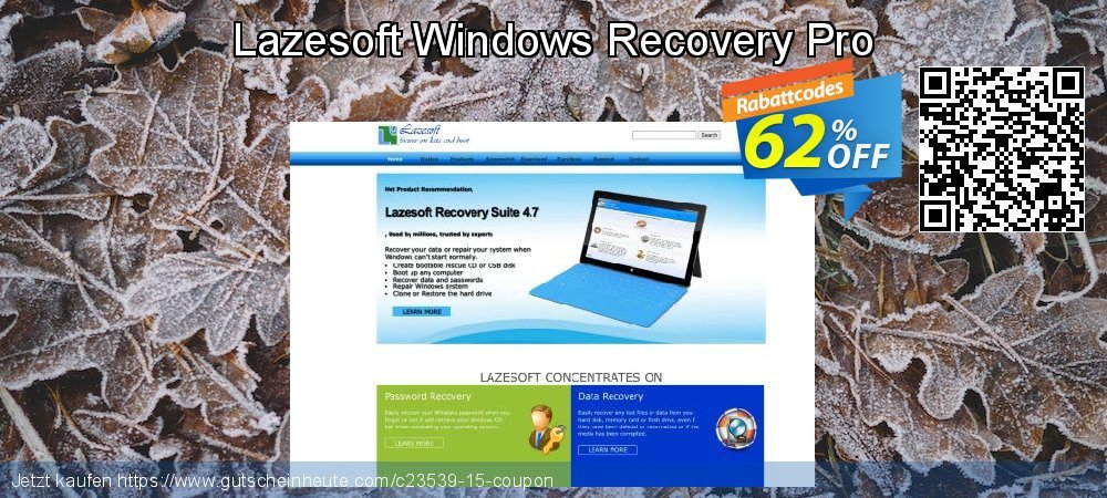 Lazesoft Windows Recovery Pro erstaunlich Ermäßigungen Bildschirmfoto