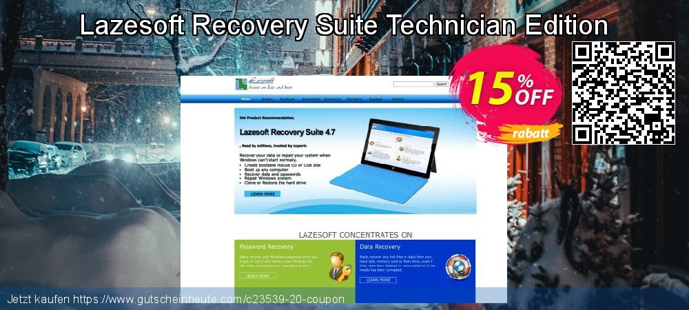 Lazesoft Recovery Suite Technician Edition atemberaubend Diskont Bildschirmfoto