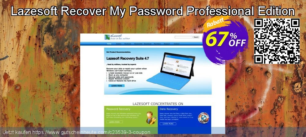 Lazesoft Recover My Password Professional Edition beeindruckend Sale Aktionen Bildschirmfoto
