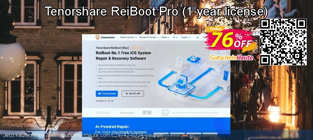 Tenorshare ReiBoot Pro - 1 year license  Sonderangebote Außendienst-Promotions Bildschirmfoto