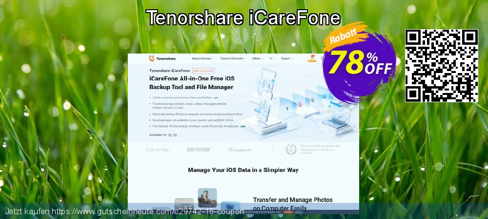 Tenorshare iCareFone geniale Promotionsangebot Bildschirmfoto