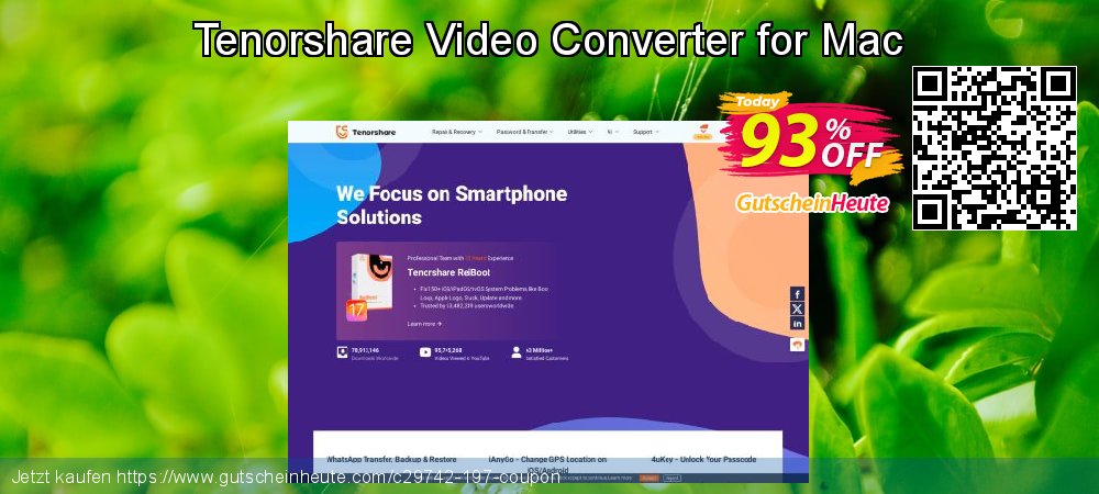 Tenorshare Video Converter for Mac ausschließenden Diskont Bildschirmfoto