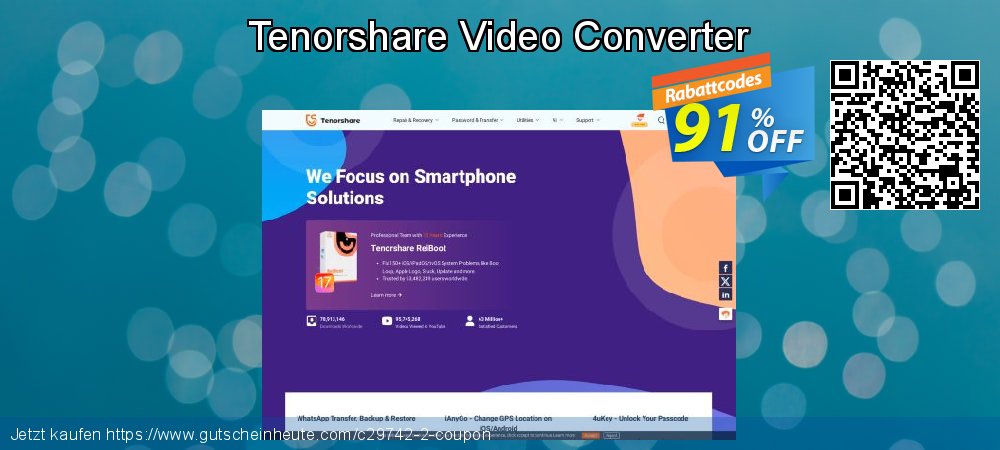 Tenorshare Video Converter Exzellent Preisnachlass Bildschirmfoto
