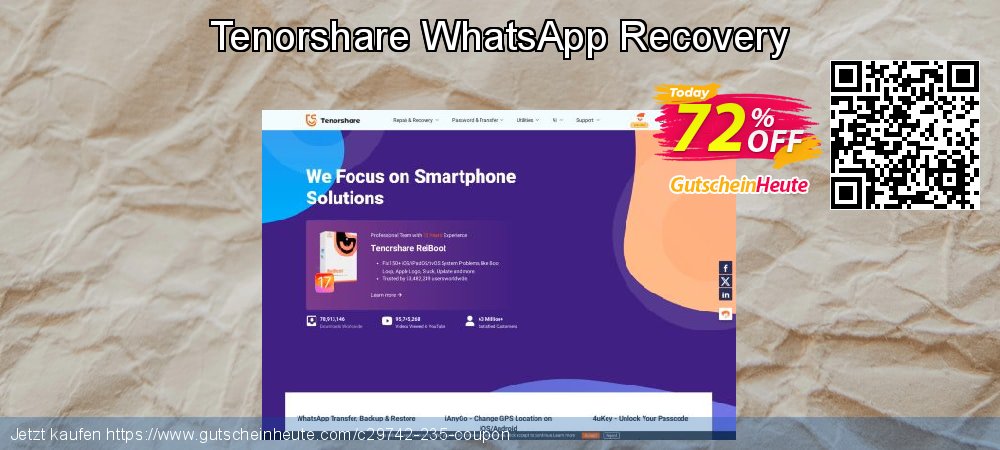 Tenorshare WhatsApp Recovery großartig Verkaufsförderung Bildschirmfoto