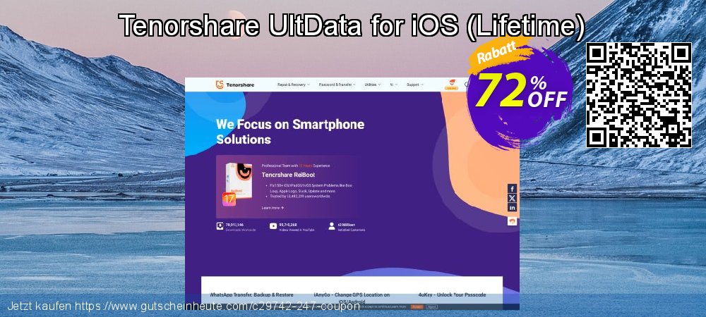 Tenorshare UltData for iOS - Lifetime  beeindruckend Promotionsangebot Bildschirmfoto