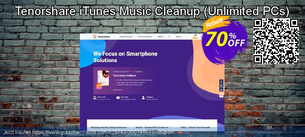 Tenorshare iTunes Music Cleanup - Unlimited PCs  ausschließlich Preisreduzierung Bildschirmfoto