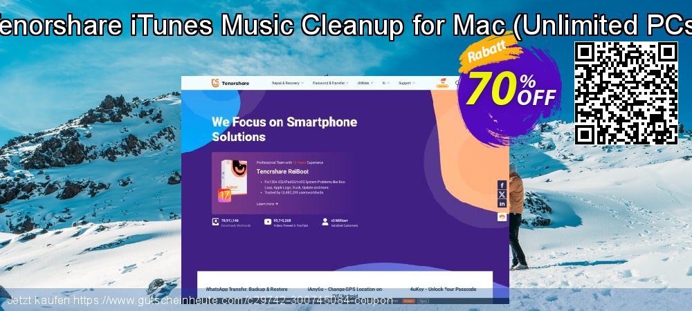 Tenorshare iTunes Music Cleanup for Mac - Unlimited PCs  wunderschön Diskont Bildschirmfoto