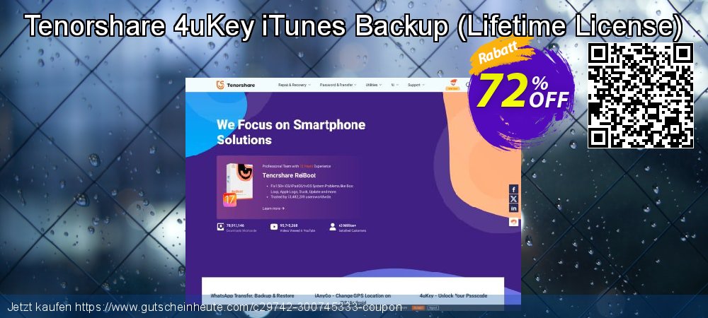 Tenorshare 4uKey iTunes Backup - Lifetime License  verblüffend Rabatt Bildschirmfoto