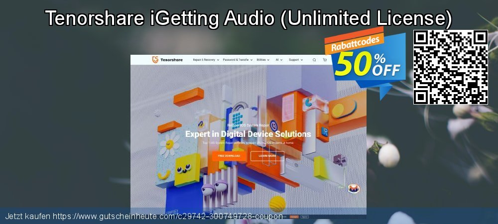 Tenorshare iGetting Audio - Unlimited License  unglaublich Verkaufsförderung Bildschirmfoto