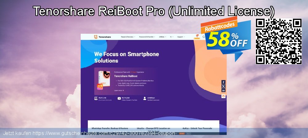 Tenorshare ReiBoot Pro - Unlimited License  klasse Ermäßigungen Bildschirmfoto