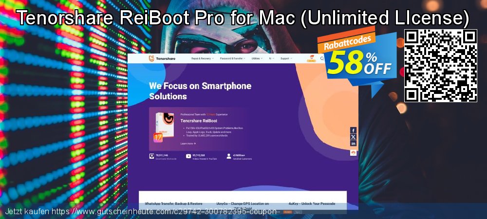 Tenorshare ReiBoot Pro for Mac - Unlimited LIcense  exklusiv Preisnachlässe Bildschirmfoto
