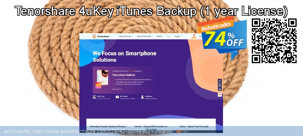 Tenorshare 4uKey iTunes Backup - 1 year License  unglaublich Nachlass Bildschirmfoto
