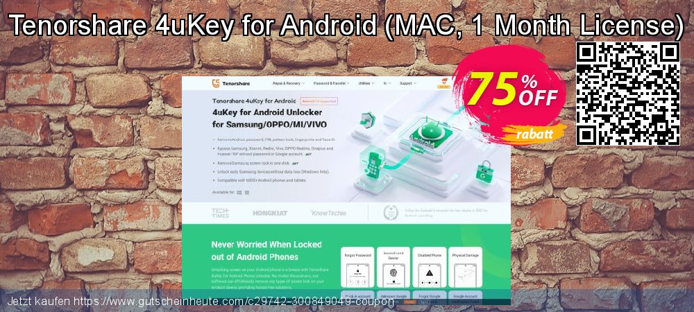 Tenorshare 4uKey for Android - MAC, 1 Month License  ausschließenden Beförderung Bildschirmfoto