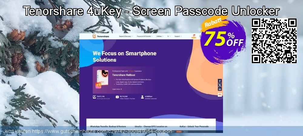Tenorshare 4uKey - Screen Passcode Unlocker großartig Promotionsangebot Bildschirmfoto