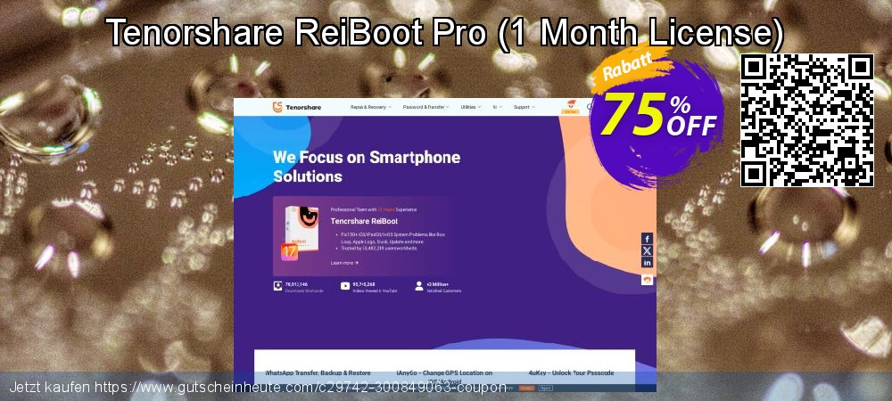 Tenorshare ReiBoot Pro - 1 Month License  verwunderlich Preisnachlass Bildschirmfoto