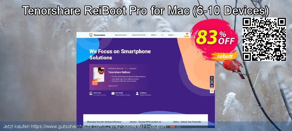 Tenorshare ReiBoot Pro for Mac - 6-10 Devices  geniale Promotionsangebot Bildschirmfoto