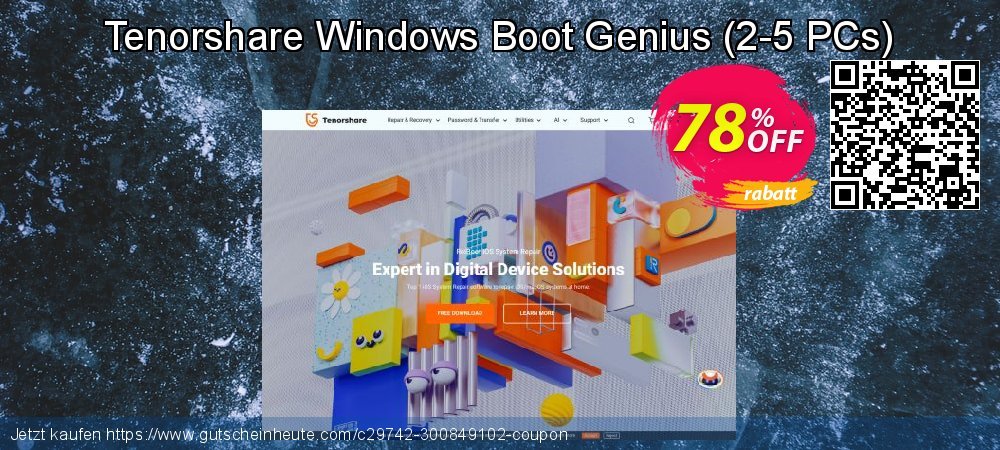 Tenorshare Windows Boot Genius - 2-5 PCs  geniale Ermäßigungen Bildschirmfoto