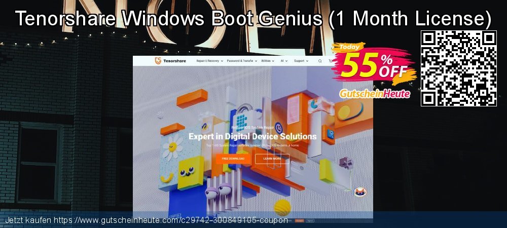 Tenorshare Windows Boot Genius - 1 Month License  spitze Promotionsangebot Bildschirmfoto