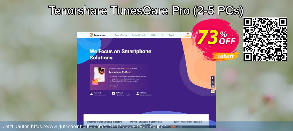 Tenorshare TunesCare Pro - 2-5 PCs  aufregenden Nachlass Bildschirmfoto