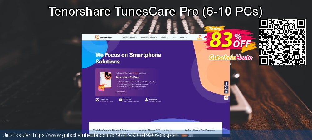 Tenorshare TunesCare Pro - 6-10 PCs  umwerfende Diskont Bildschirmfoto