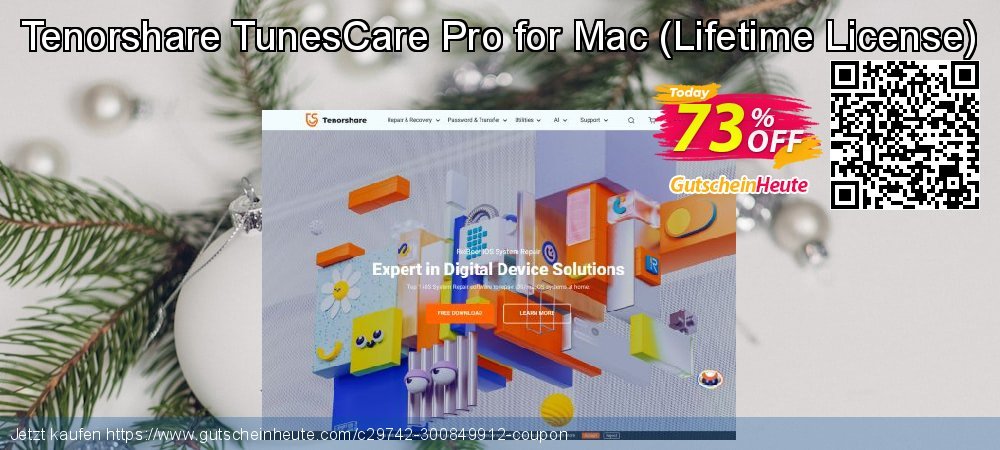 Tenorshare TunesCare Pro for Mac - Lifetime License  klasse Preisreduzierung Bildschirmfoto