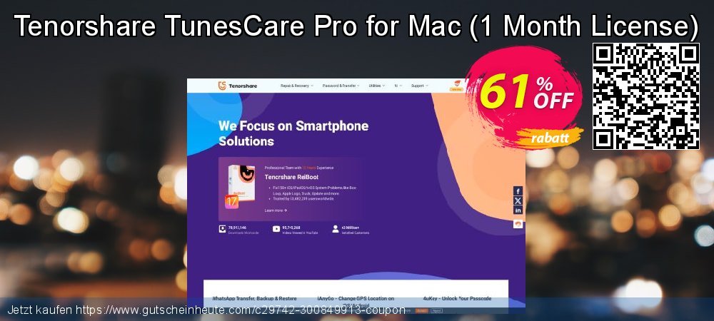 Tenorshare TunesCare Pro for Mac - 1 Month License  exklusiv Preisnachlass Bildschirmfoto