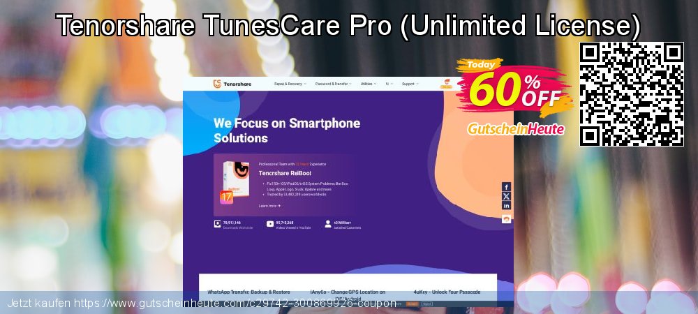 Tenorshare TunesCare Pro - Unlimited License  verwunderlich Rabatt Bildschirmfoto