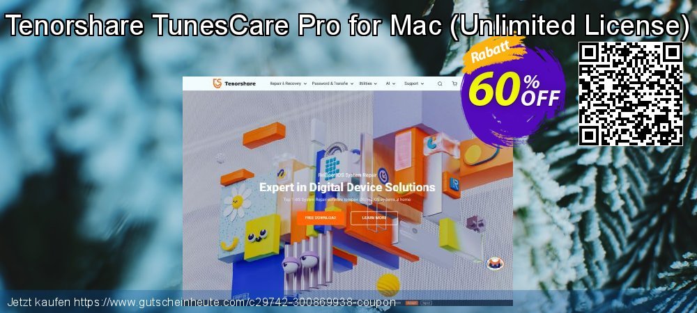 Tenorshare TunesCare Pro for Mac - Unlimited License  klasse Preisreduzierung Bildschirmfoto