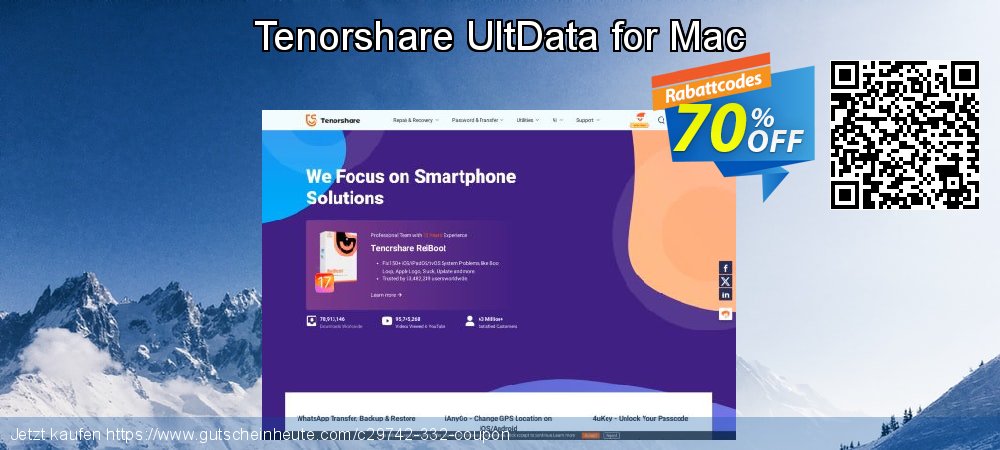 Tenorshare UltData for Mac verblüffend Nachlass Bildschirmfoto