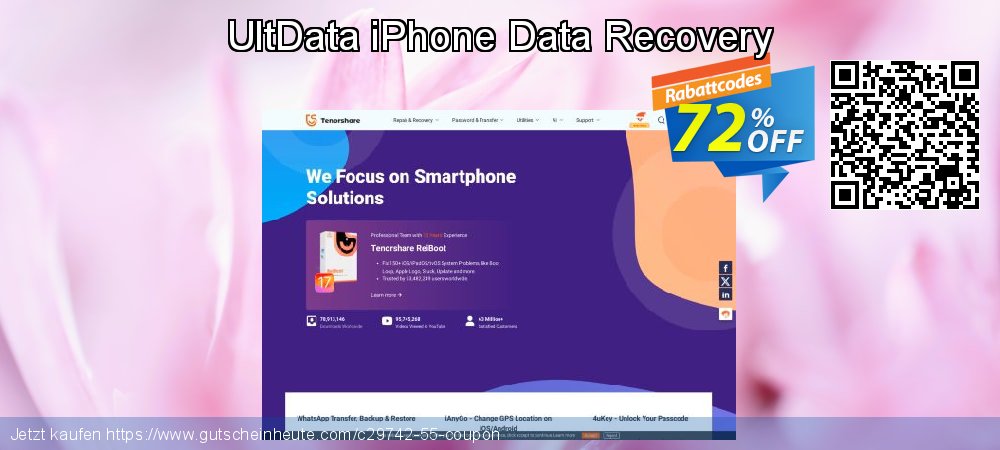 UltData iPhone Data Recovery ausschließenden Verkaufsförderung Bildschirmfoto