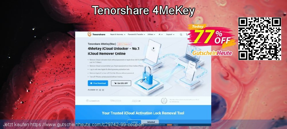 Tenorshare 4MeKey überraschend Preisnachlässe Bildschirmfoto