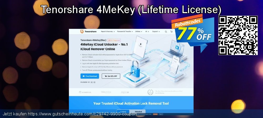 Tenorshare 4MeKey - Lifetime License  großartig Förderung Bildschirmfoto