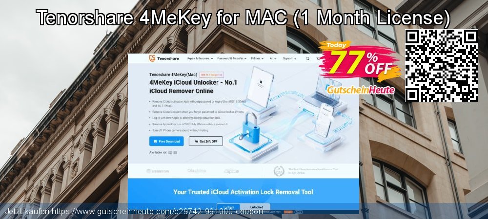 Tenorshare 4MeKey for MAC - 1 Month License  klasse Promotionsangebot Bildschirmfoto