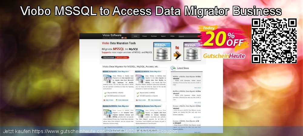 Viobo MSSQL to Access Data Migrator Business wunderschön Verkaufsförderung Bildschirmfoto