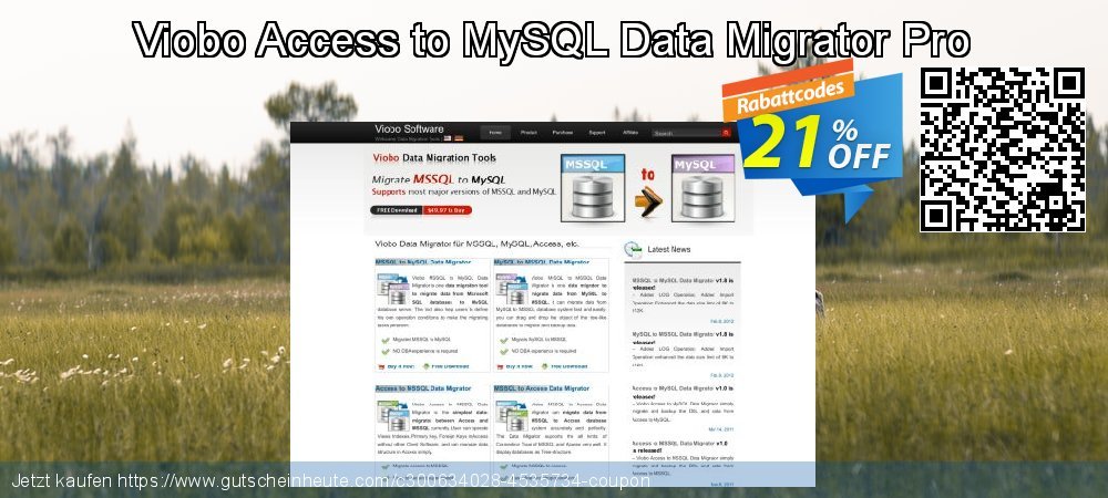 Viobo Access to MySQL Data Migrator Pro umwerfenden Angebote Bildschirmfoto