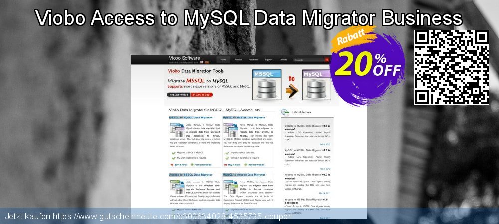 Viobo Access to MySQL Data Migrator Business geniale Promotionsangebot Bildschirmfoto