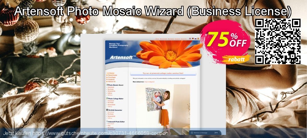 Artensoft Photo Mosaic Wizard - Business License  geniale Beförderung Bildschirmfoto