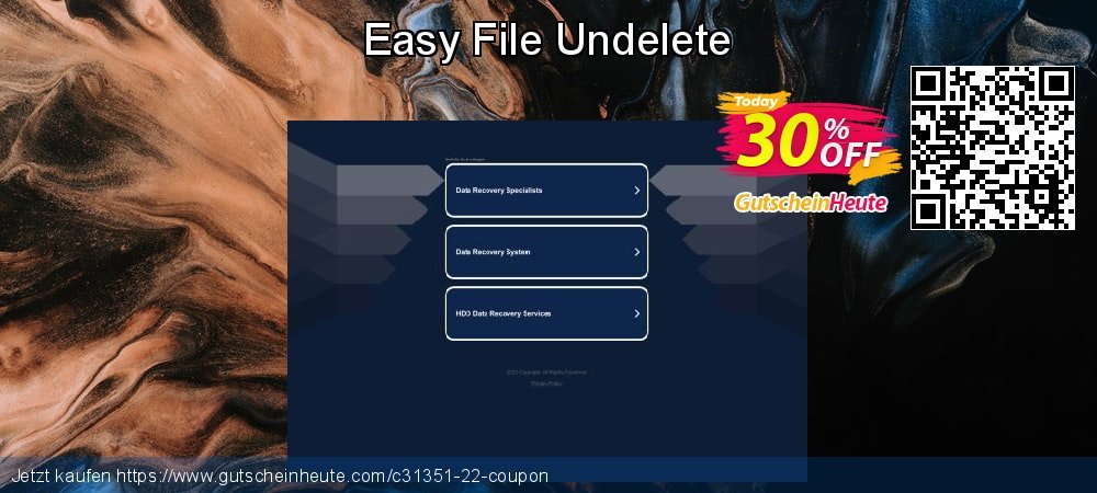 Easy File Undelete atemberaubend Nachlass Bildschirmfoto