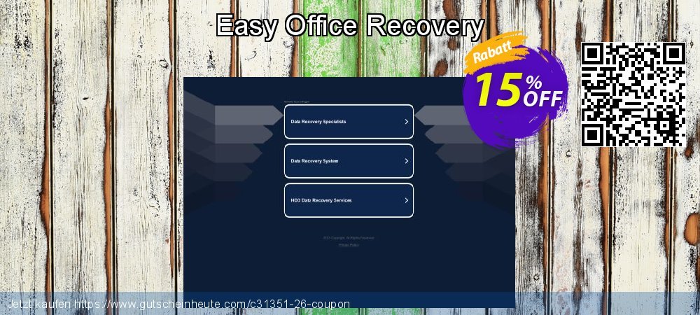 Easy Office Recovery wundervoll Verkaufsförderung Bildschirmfoto