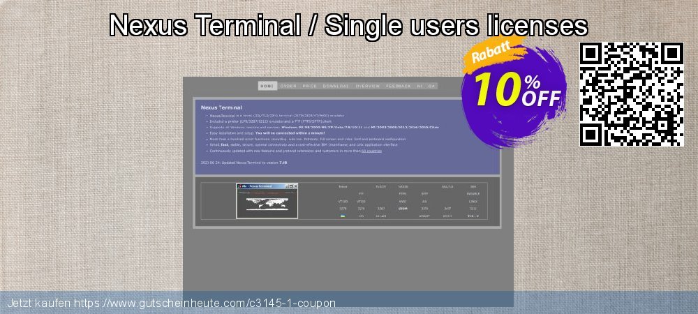 Nexus Terminal / Single users licenses exklusiv Verkaufsförderung Bildschirmfoto