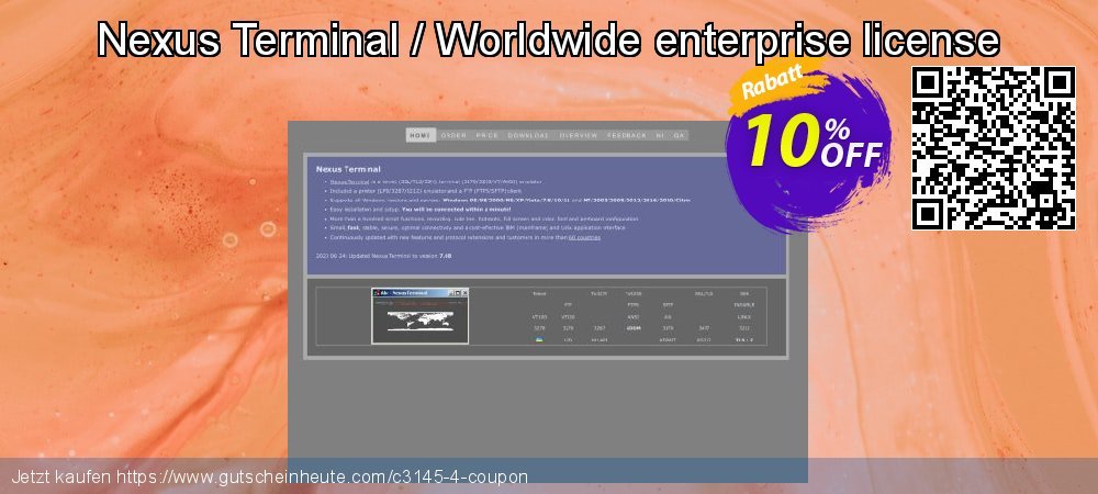 Nexus Terminal / Worldwide enterprise license ausschließenden Preisreduzierung Bildschirmfoto