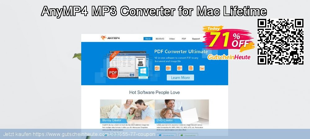 AnyMP4 MP3 Converter for Mac Lifetime umwerfenden Promotionsangebot Bildschirmfoto